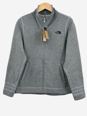 The North Face Women's Sweater Fleece Full Zip Jacket Gray Heather Large NWT